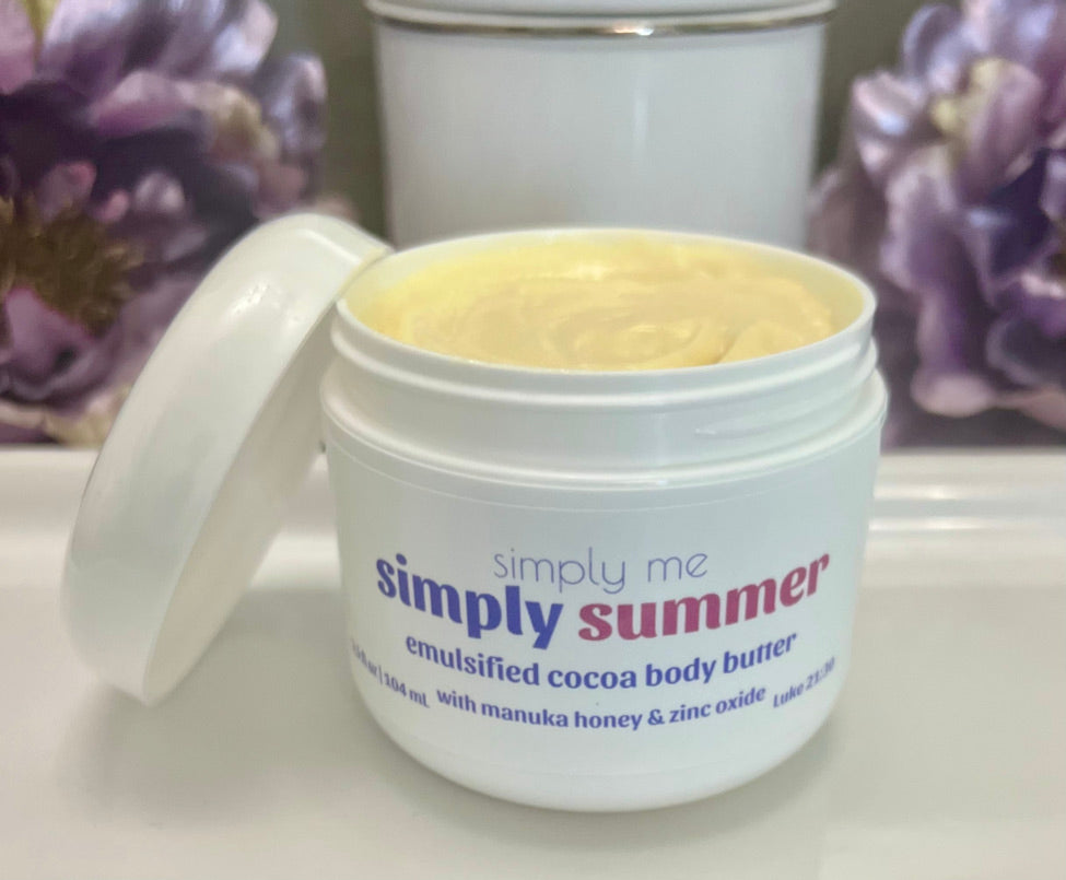 simply summer emulsified body butters