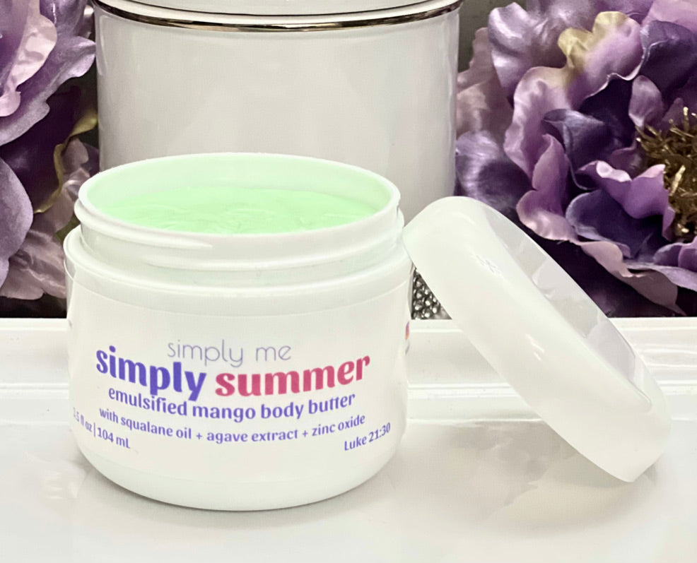 simply summer emulsified body butters